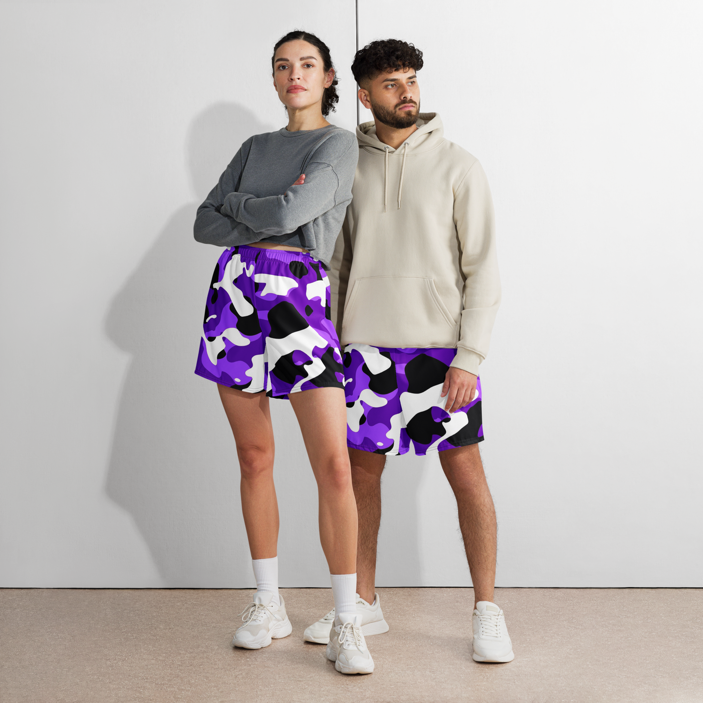 Violet Camo Athletic Shorts